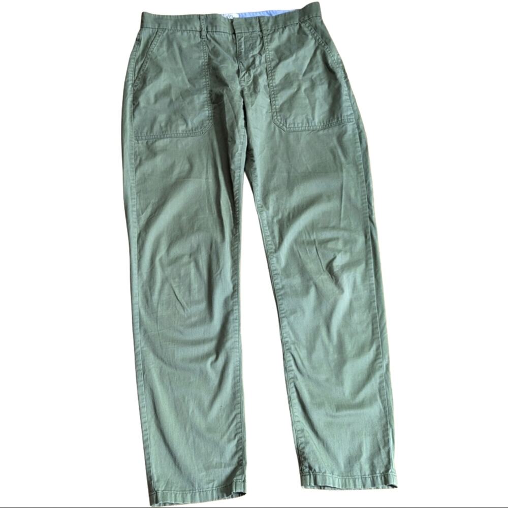 J Crew Olive Green Straight Leg Lightweight Slim Boyfriend Chino Pants 28 Tall